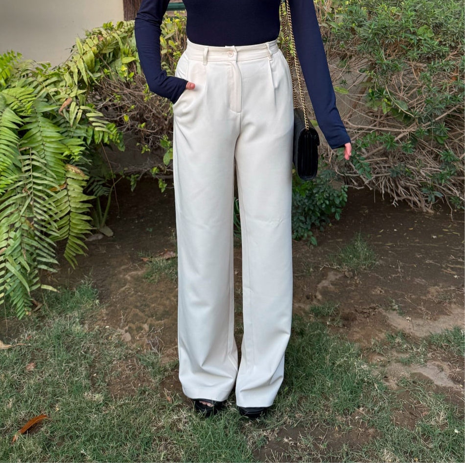 White Wide Leg Pants