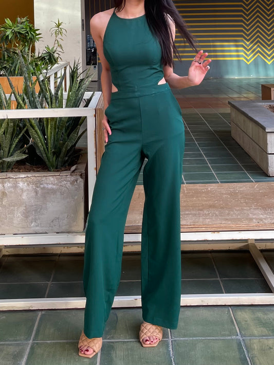 Detailed Emerald Green Jumpsuit