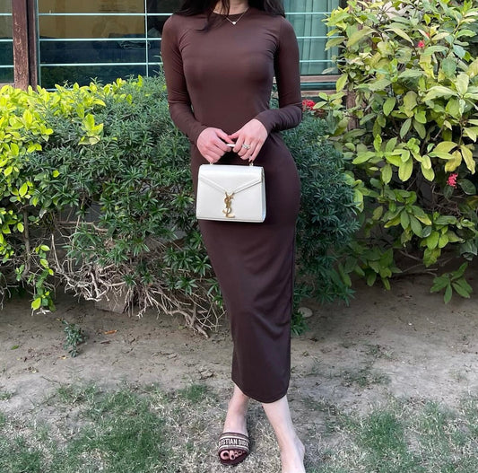 Brown Full Length Dress