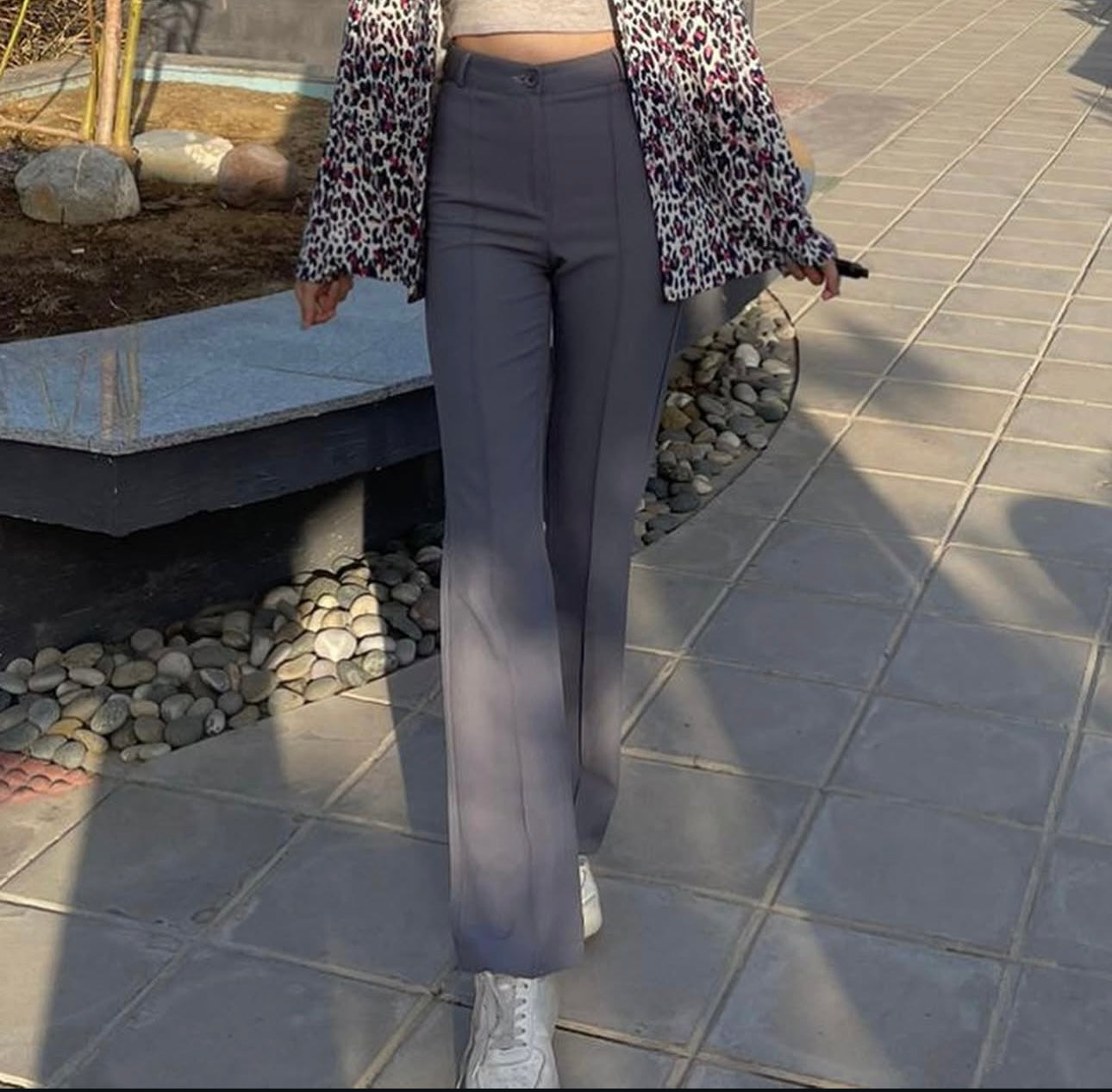 Grey Wide Leg Pants