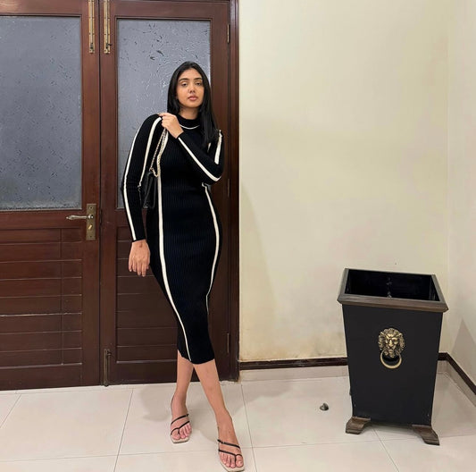 Black Striped Dress