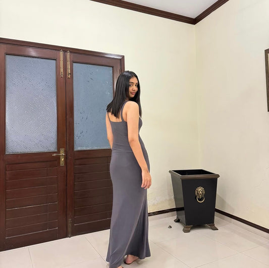 Grey Full Length Dress