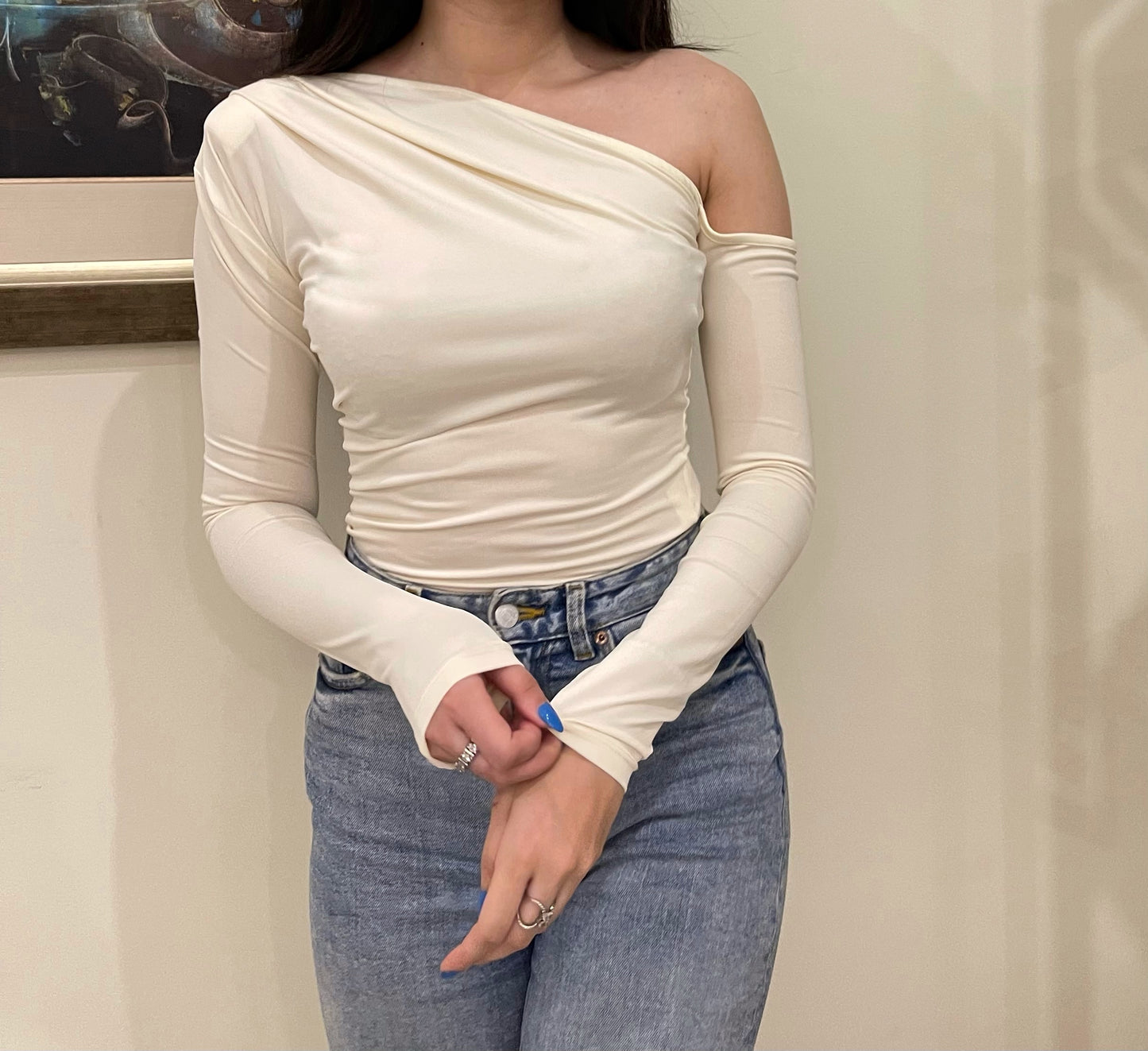 White One Sleeve Bodysuit