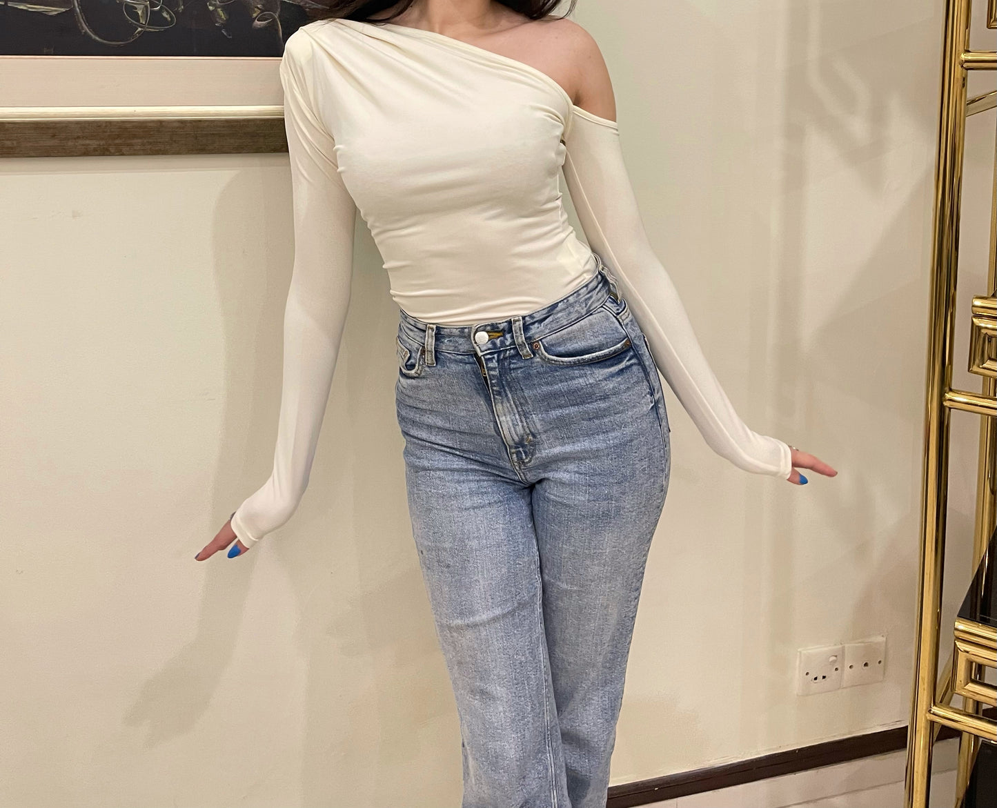 White One Sleeve Bodysuit