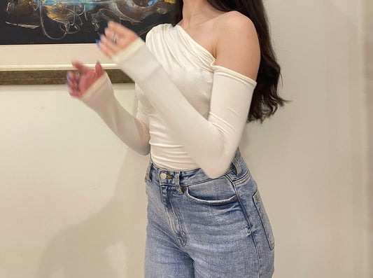 White One Sleeve Bodysuit