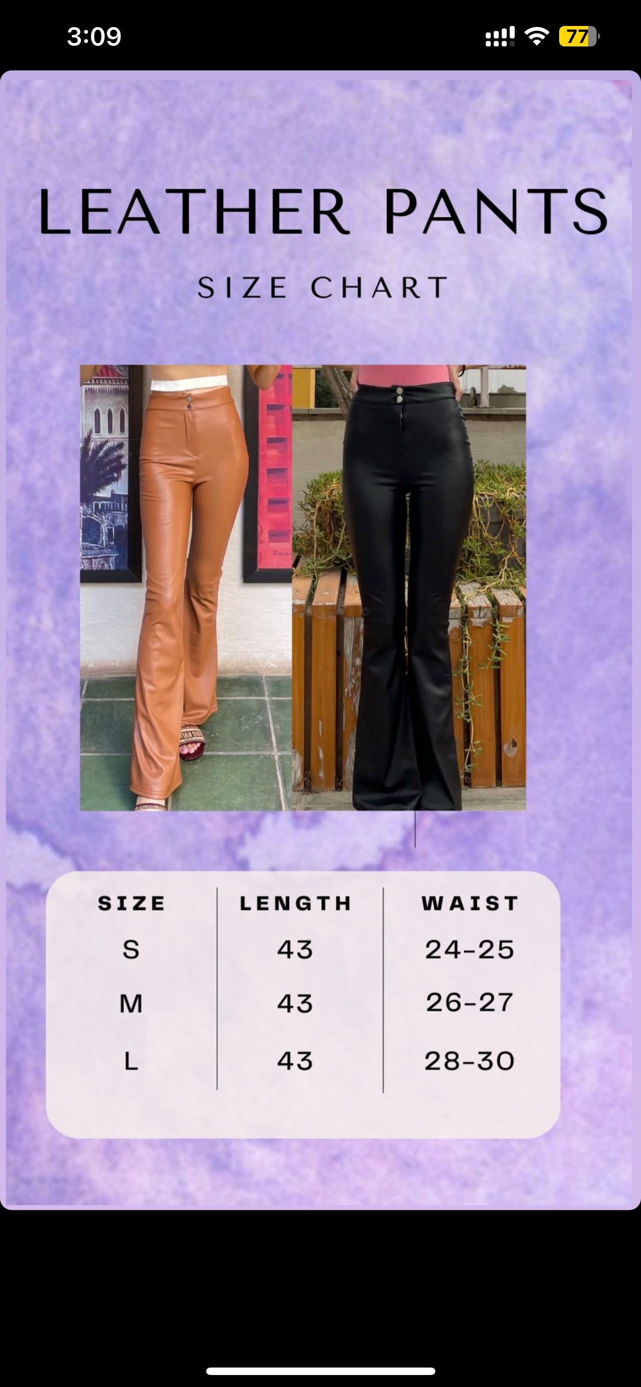 Black Leather Flare Pants