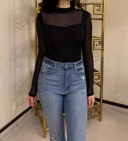 Black Mesh Top