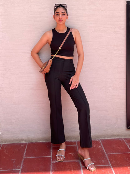 Black High Waist Wide Leg Pants