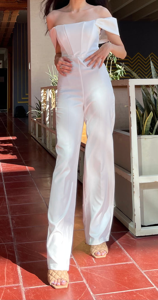 White Wide Leg Jumpsuit