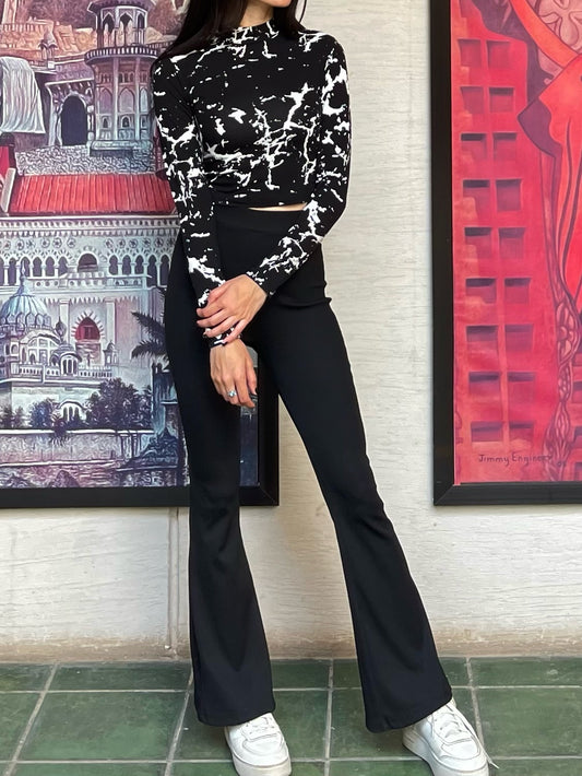 B&W Marble Patterned Top