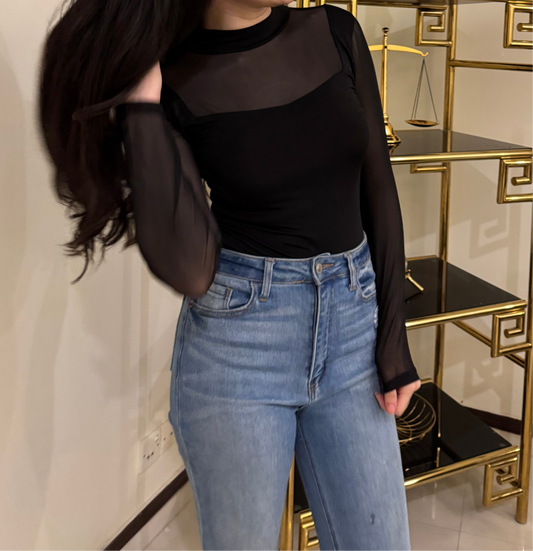 Black Mesh Top