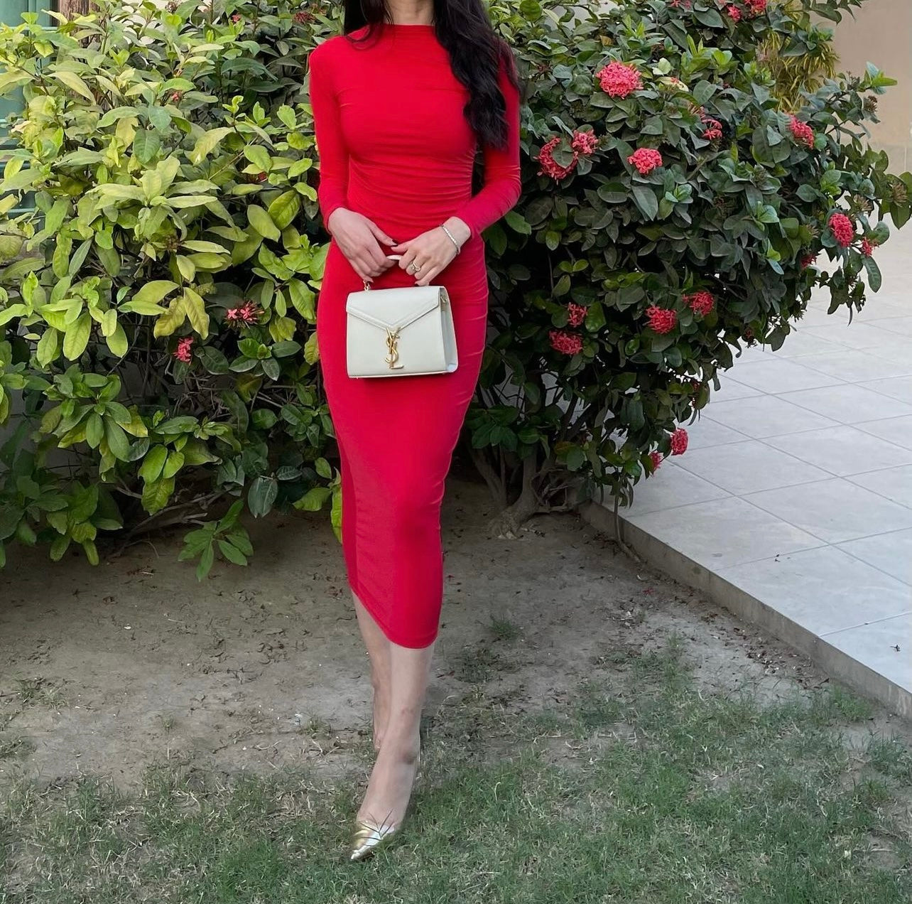 Red Full Length Dress