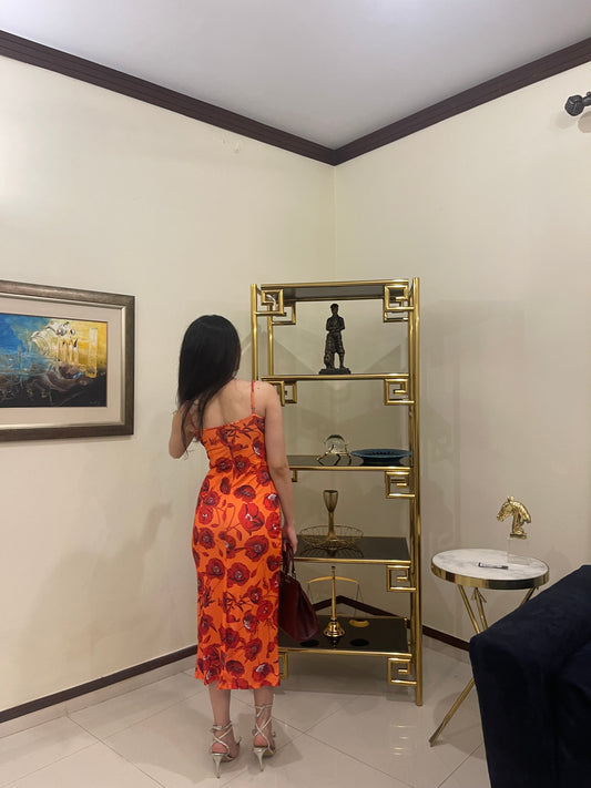Orange Floral Dress