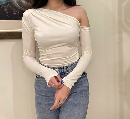 White One Sleeve Bodysuit