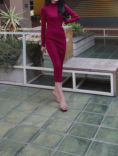 Maroon Lycra Dress