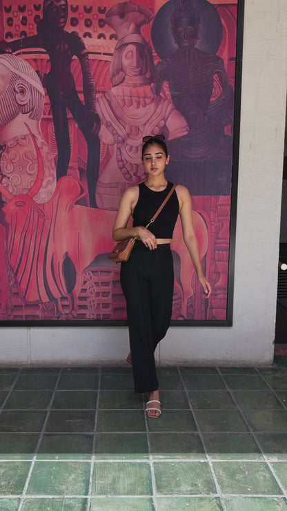 Black High Waist Wide Leg Pants